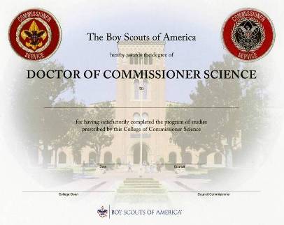Doctorate of Commissioner Science diploma