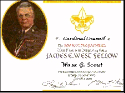 James West Fellowship Certificate