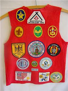 Red Scout vest back